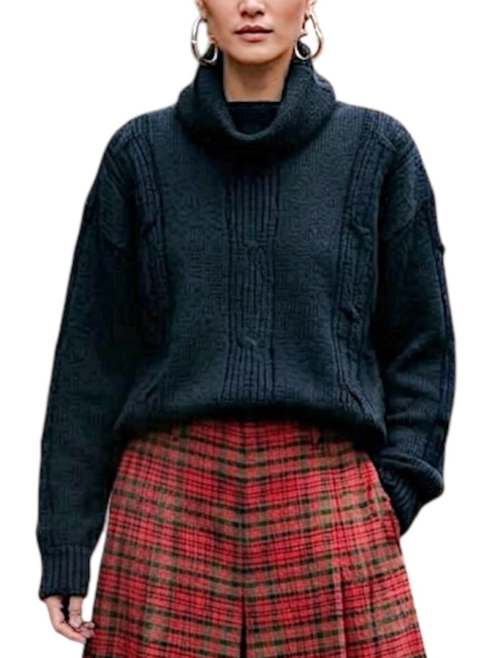 Vintage 90s Rino Rossi handmade black wool blend cowl neck sweater M